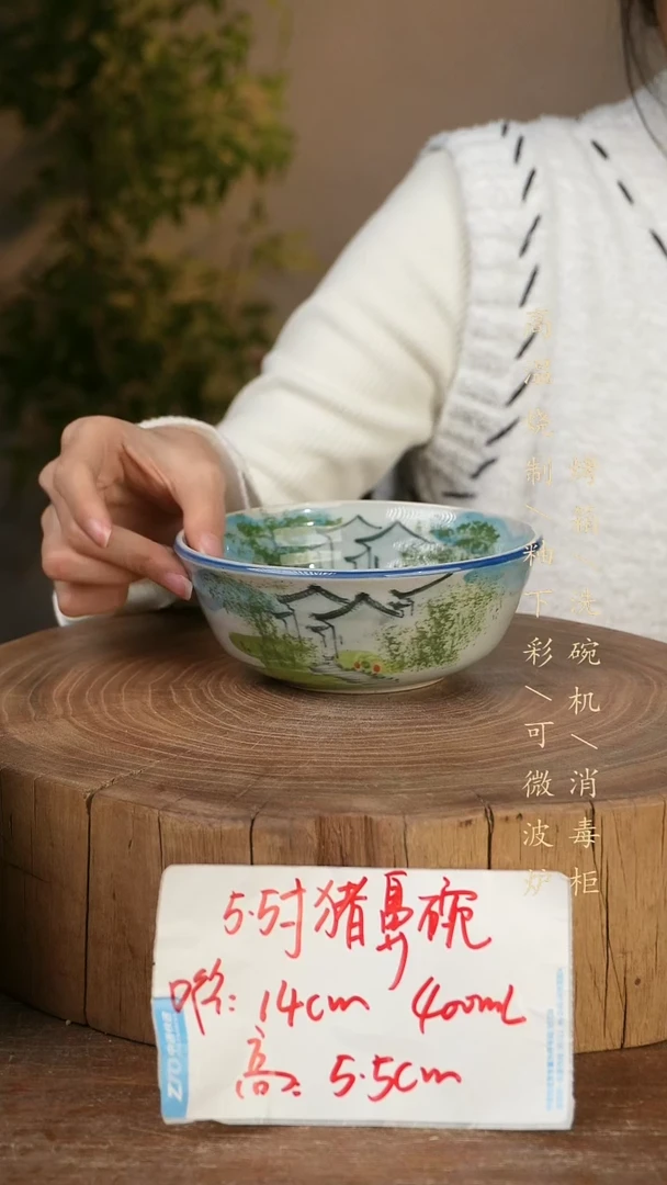 碗瓷景德镇手工手绘高温瓷釉下彩