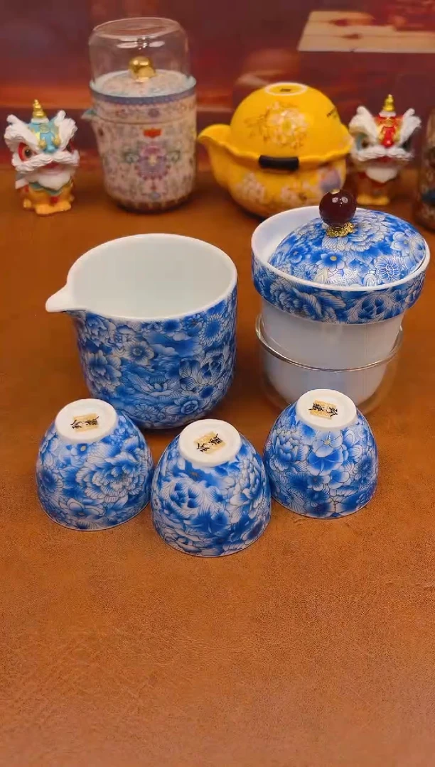 陶瓷茶具摆件旅行套组