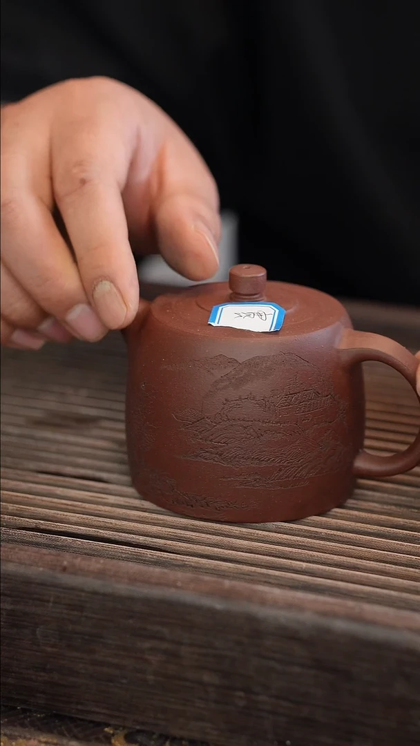 茶壶紫砂原矿手工制作瑕疵 【宽口】 雕刻随机