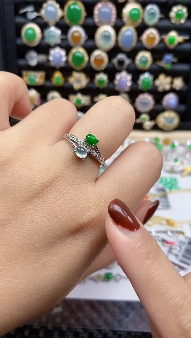 银S925镶嵌戒指翡翠194