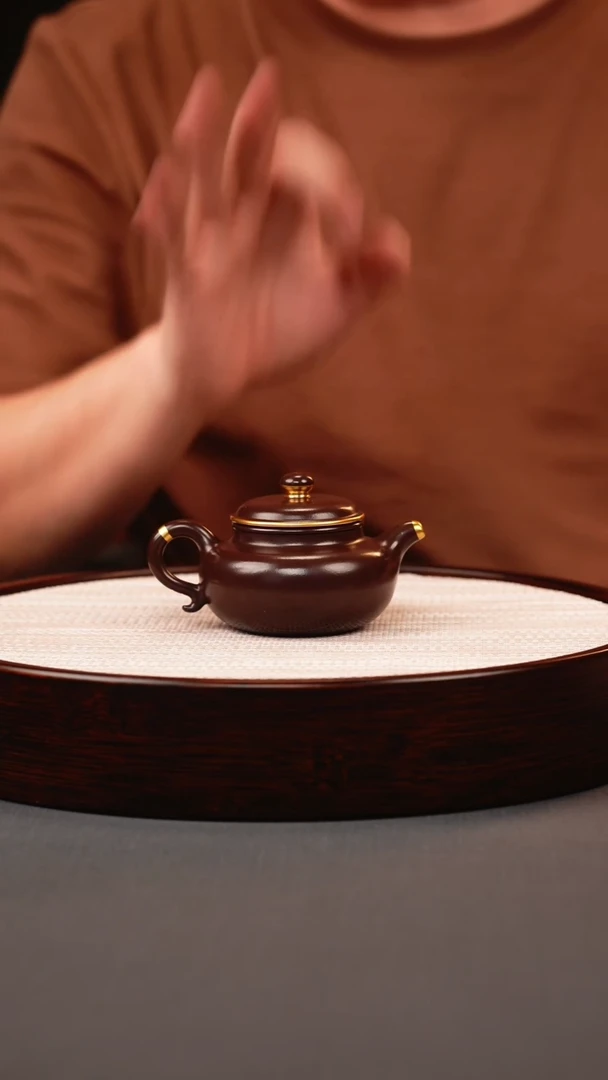 茶壶紫砂王海东紫泥描金小品仿古