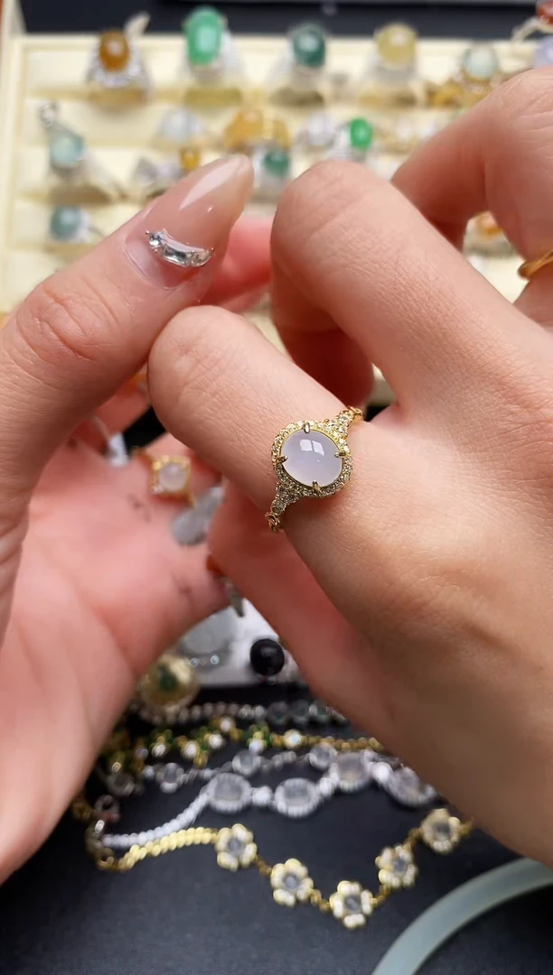 【闪购商品】翡翠戒指银S925镶嵌3333333+7