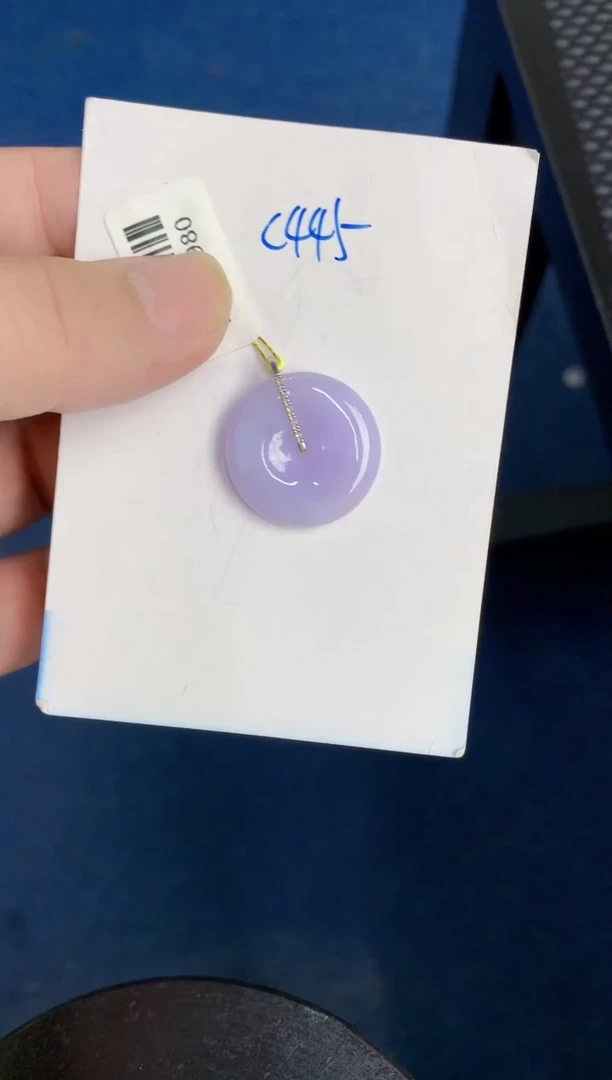 翡翠18K金镶嵌颈饰天然翡翠緬甸A貨