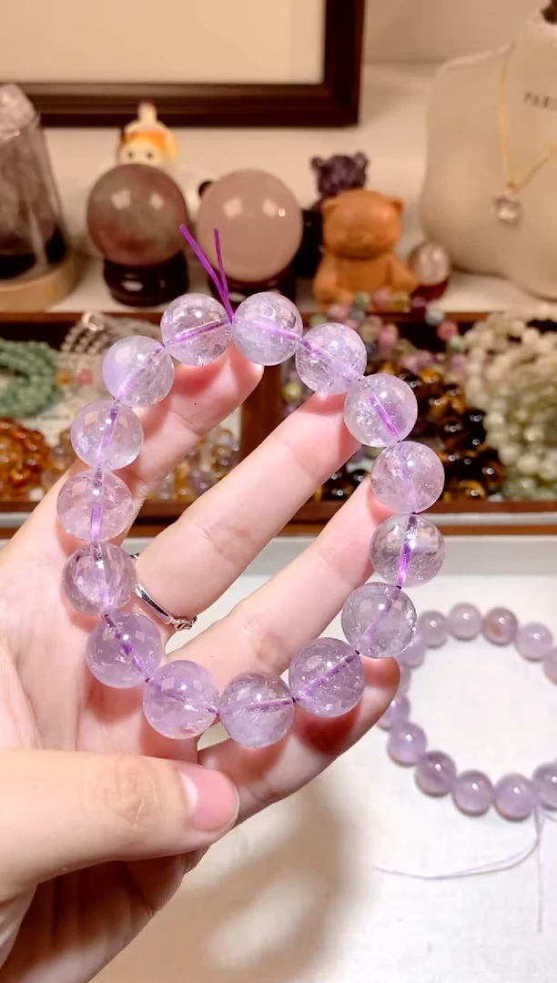 未镶嵌手串水晶紫阿塞手串 约13mm 多样性发一