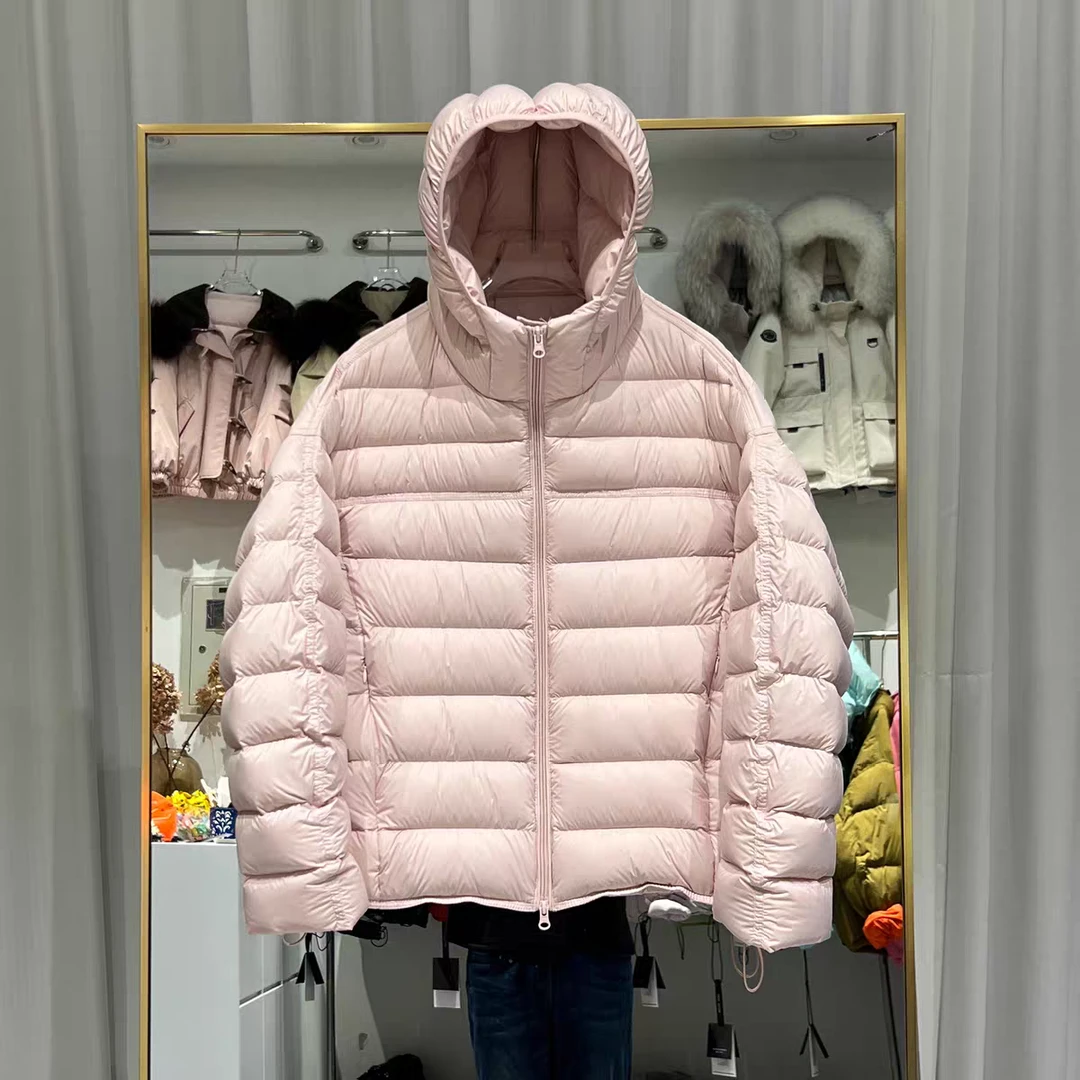 新款短款连帽白鸭绒加厚排骨款冬季时尚女款羽绒服