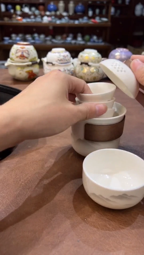 真的很便宜超好看会开片的旅行茶具