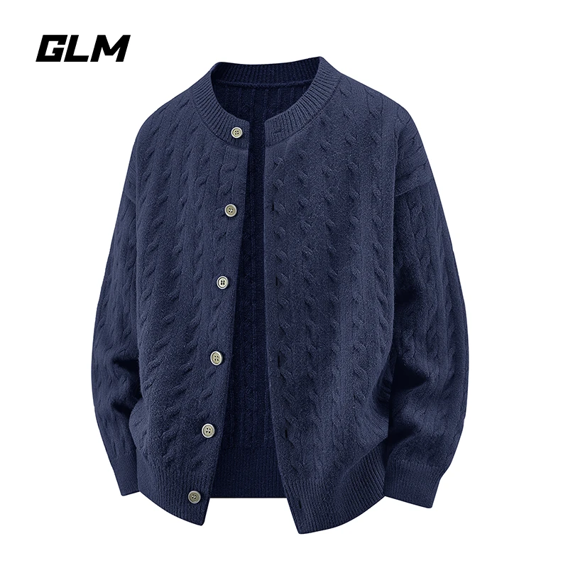 GLM情侣款韩系潮流纯色针织开衫宽松时尚百搭春秋季小香风款毛衣