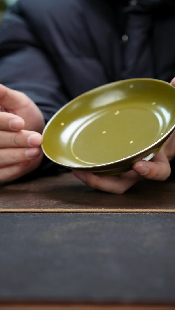 杯茶叶末釉全手工洒金银口仿宋壶承