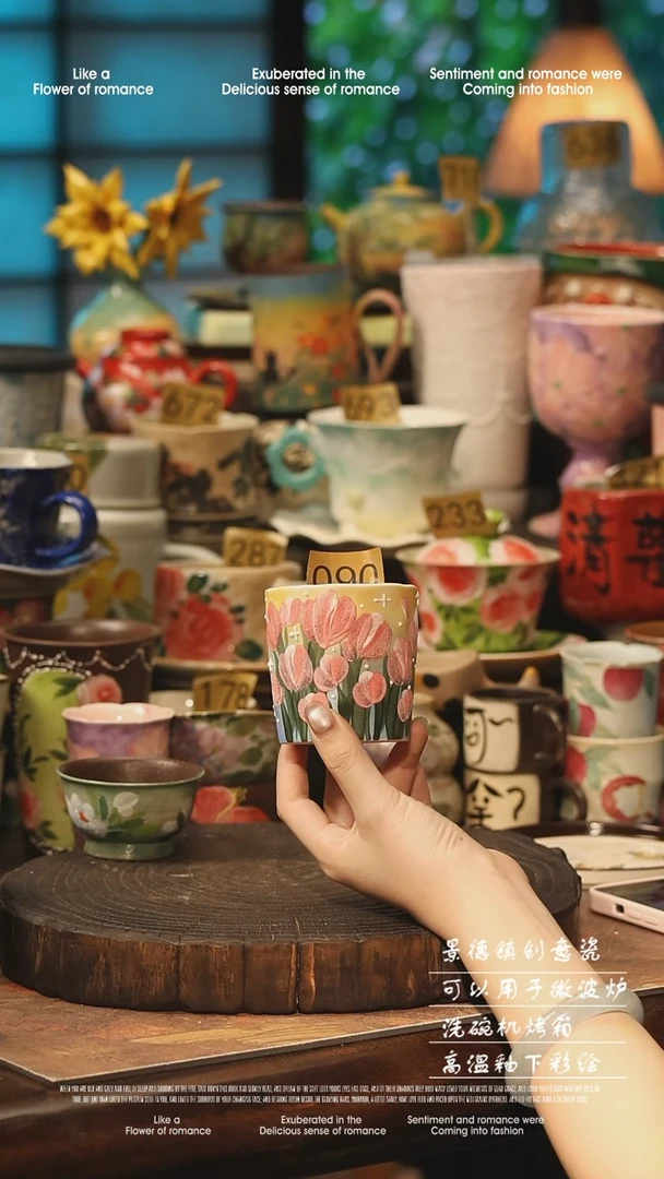 陶瓷景德镇高温釉下彩手工手绘款式