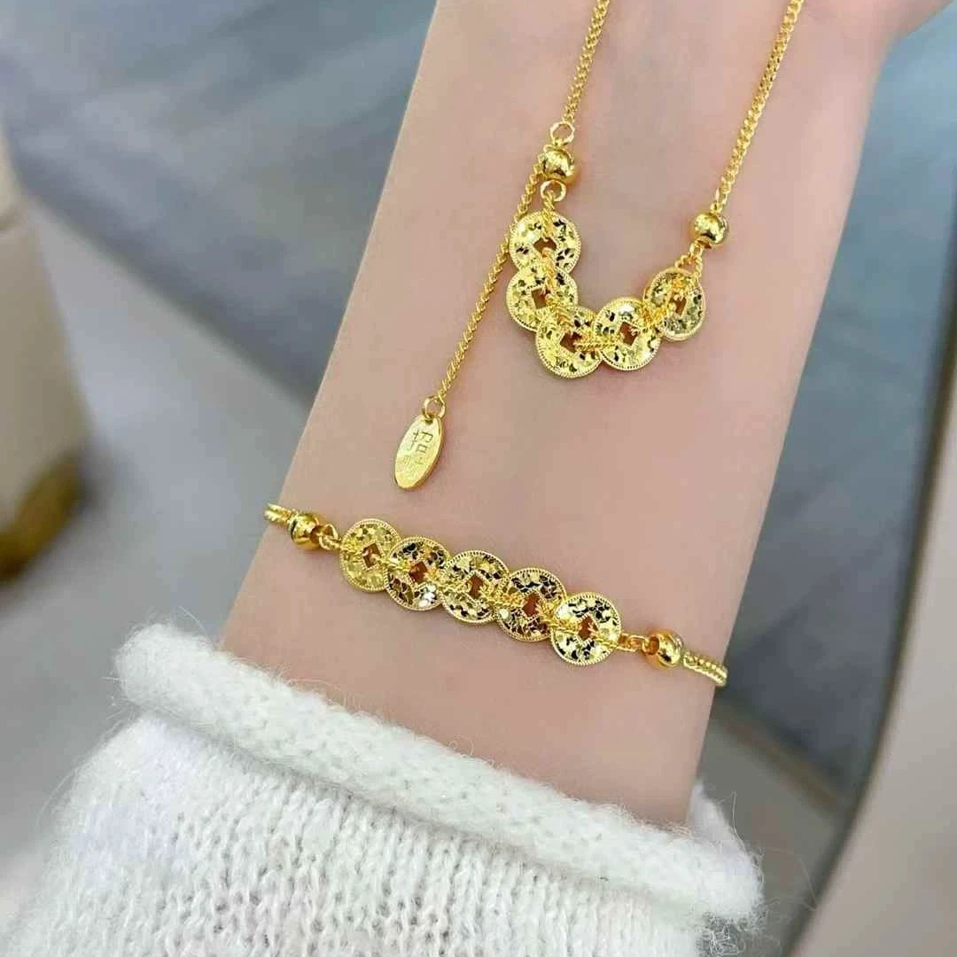 坠链均足银 【五帝钱项链】高贵大气上档次精致百搭