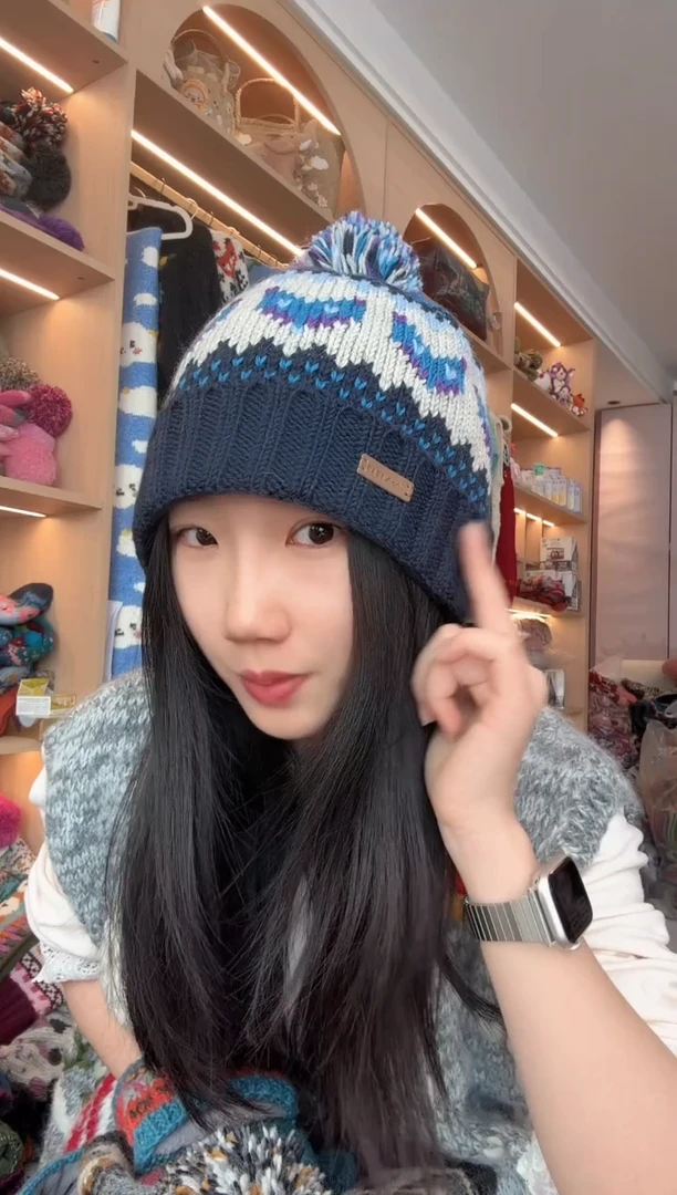 羊毛蓝色小狐狸帽