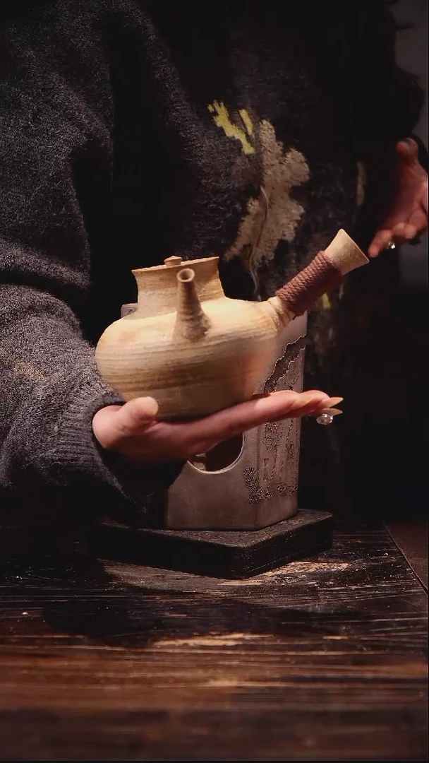 纯手工柴烧石矿侧把