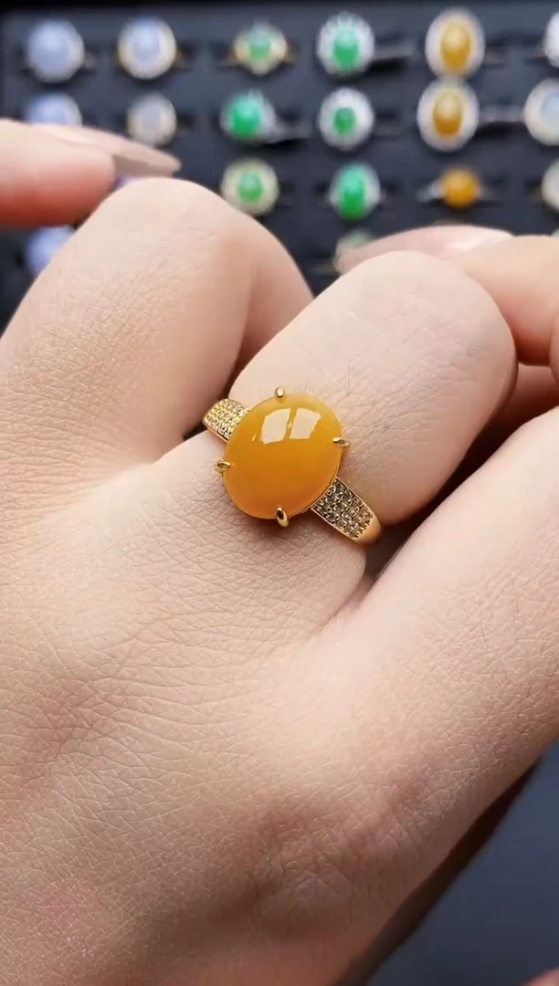 银S925镶嵌戒指翡翠1109