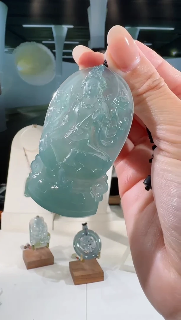 翡翠未镶嵌吊坠(不含链)观音多样性发一