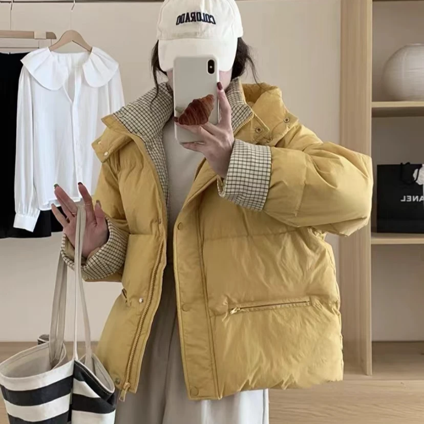 吉米赛欧【格子拼接】9L2453601 保暖高质量户外时尚韩版连帽