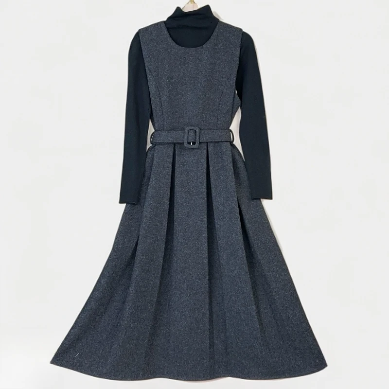 【两件套】时尚套装2025秋冬新款高级设计感打底内搭连衣裙L02775