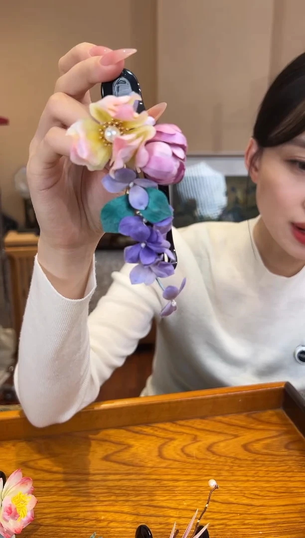 刺绣非遗绒花（发饰）