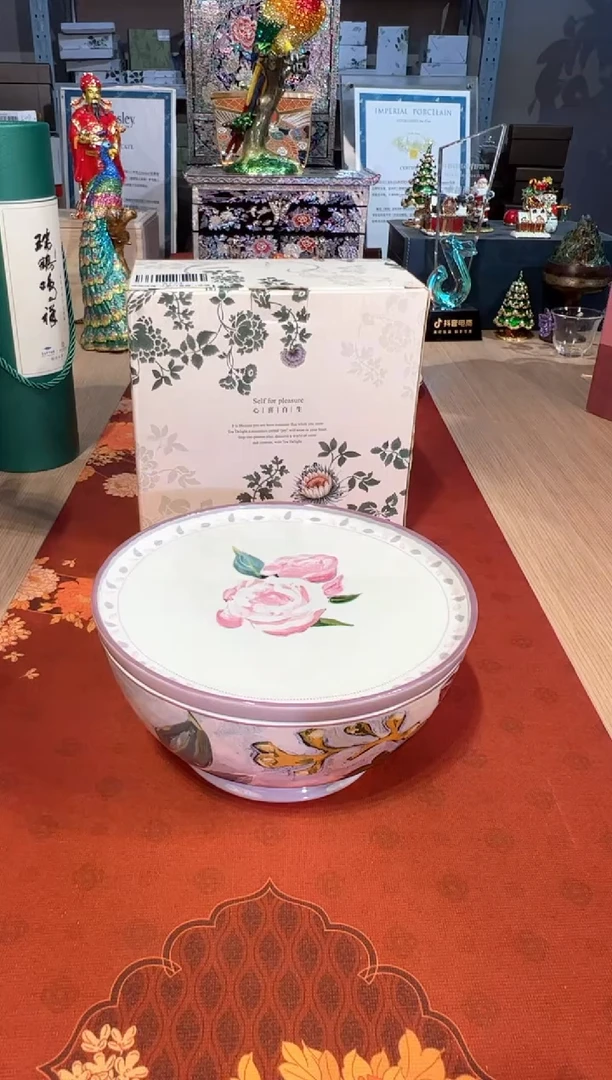 【闪购商品】杯118油画带盖面碗（玫瑰集）