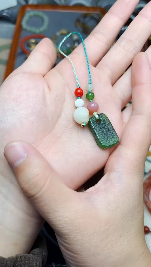 未镶嵌和田玉挂件碧玉手机挂06