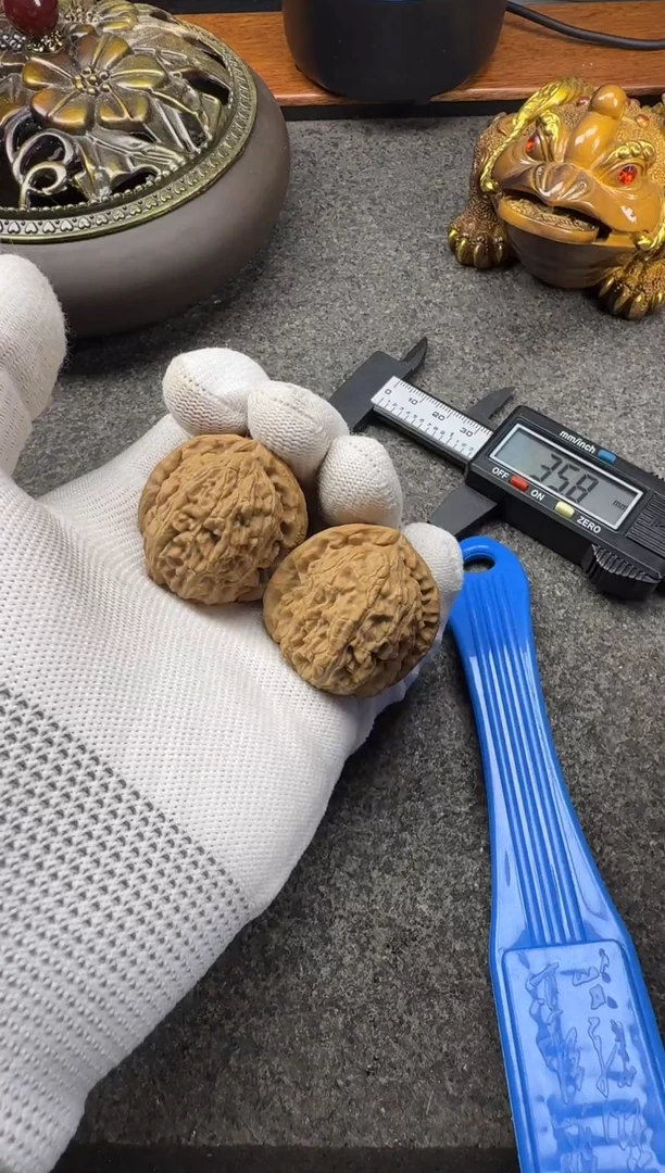 麻核桃文玩白狮子