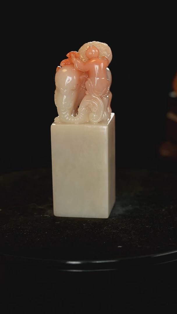 【闪购商品】寿山石童子洗象雕工