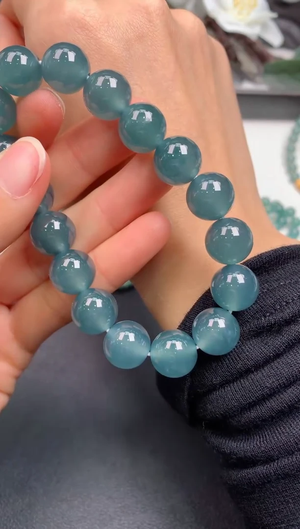 【闪购商品】翡翠颈饰未镶嵌12mm珠链ZL253