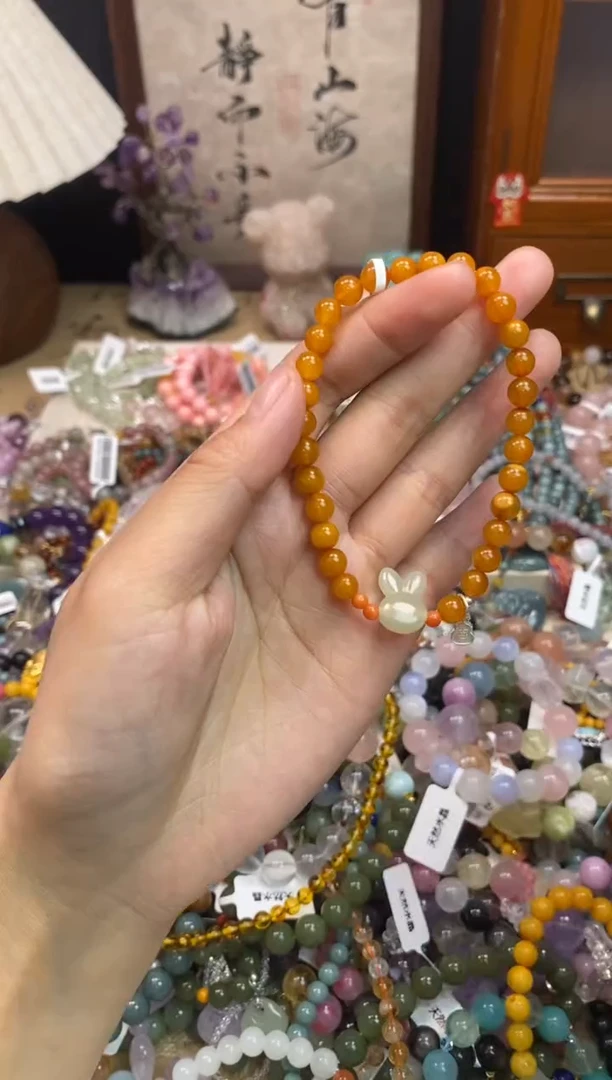 银S925镶嵌琥珀手饰401