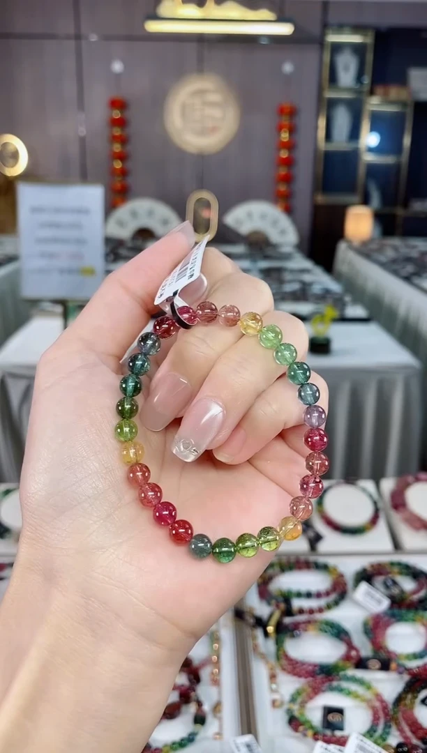 碧玺单圈手串6mm+未镶嵌碧玺（多样性发一条）hon
