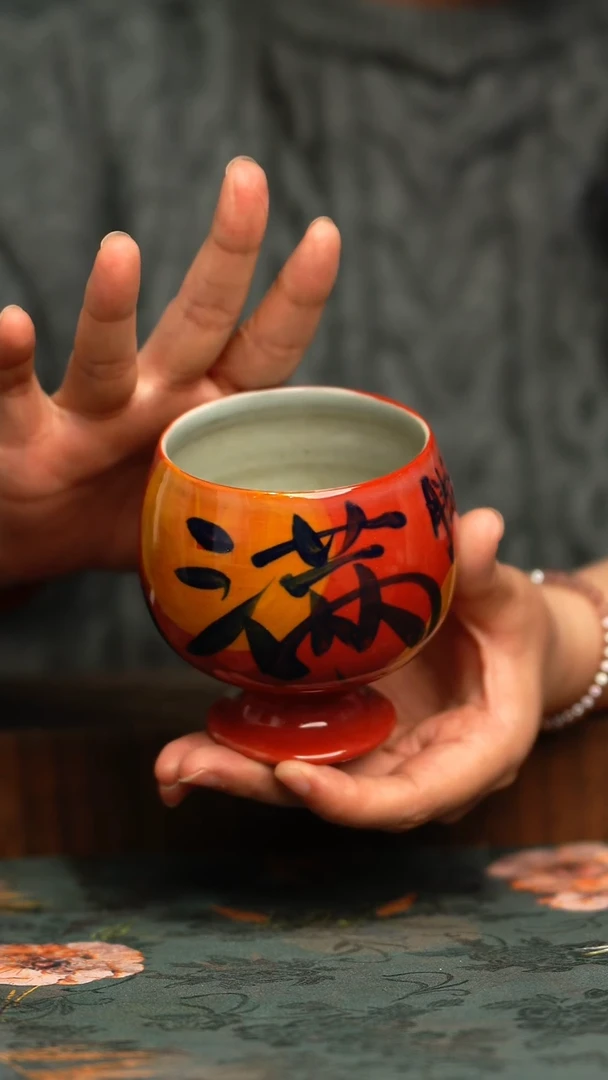 杯釉下彩手工手绘同款陶器