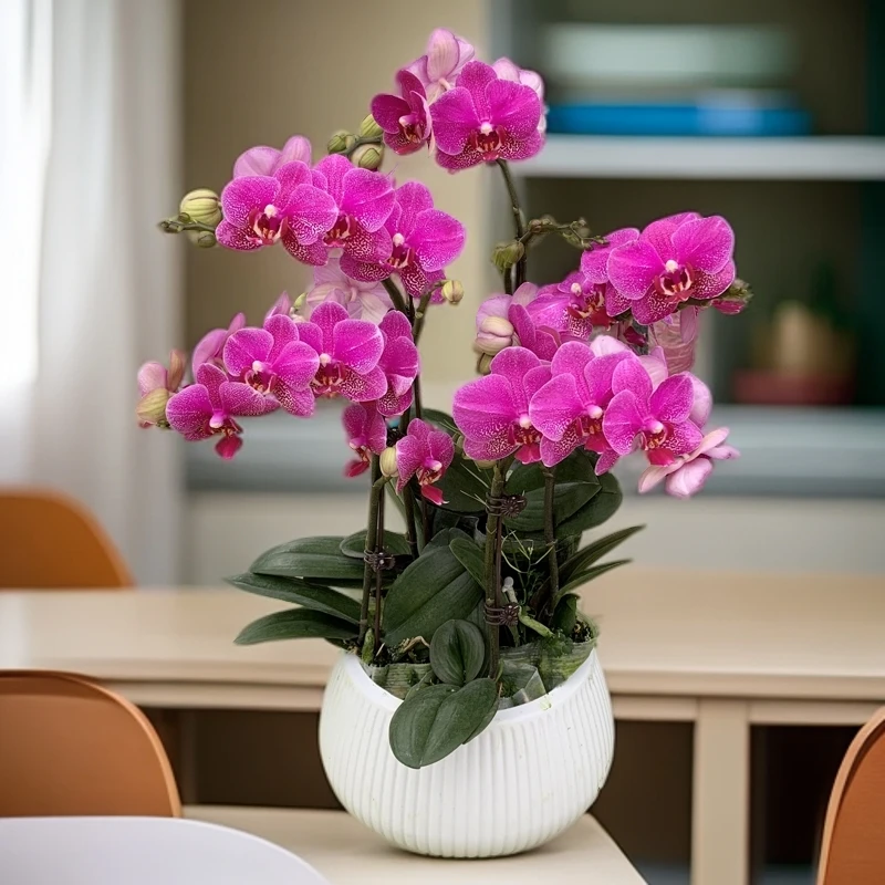 蝴蝶兰中大花红粉佳人带花苞红色室内绿植花卉基地直发