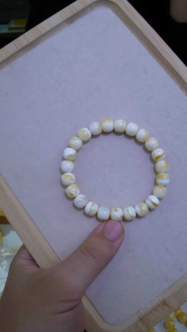 【闪购商品】蜜蜡手串未镶嵌瓷白9.2+