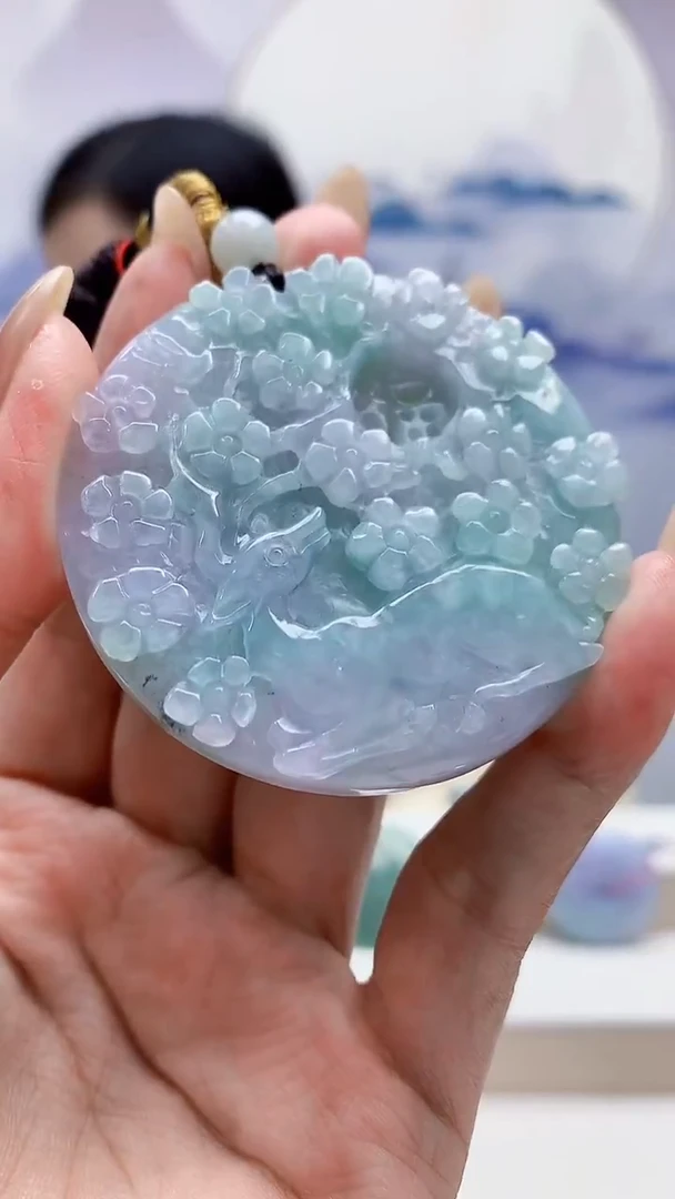 未镶嵌定制翡翠4852MM-毛货挂件39