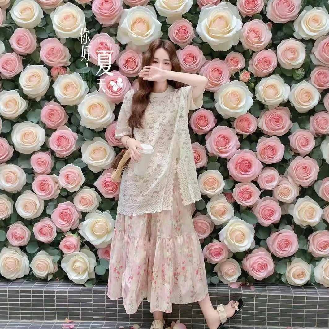 法式轻熟风御姐范气质上衣套装裙女2025夏季新款碎花半身裙两件套