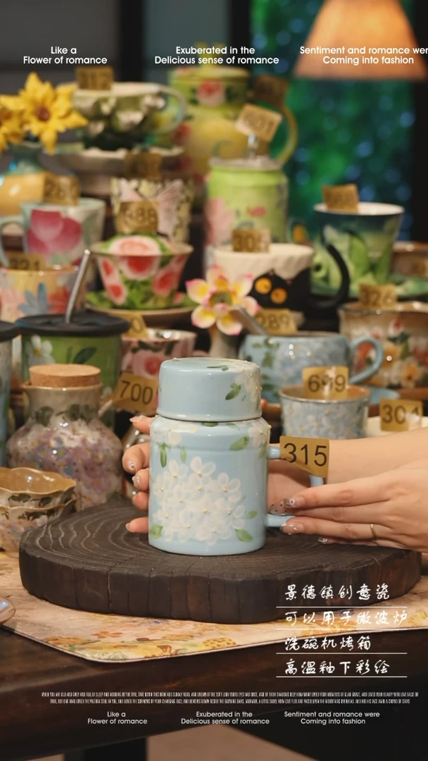 陶瓷景德镇高温釉下彩手工手绘款式