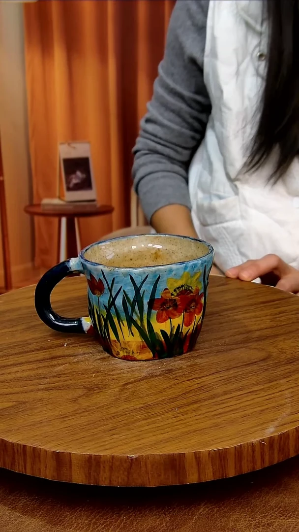 杯子陶景德镇手工手绘釉下彩陶瓷