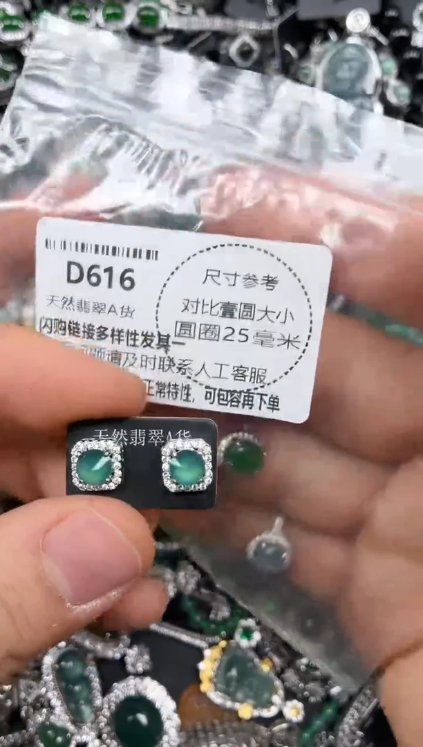 颈饰未镶嵌翡翠D616耳钉