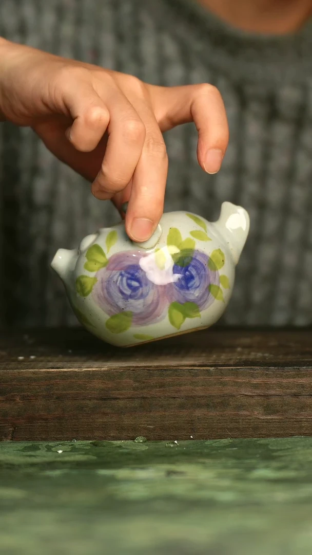 陶瓷青诗集手工手绘瓷器