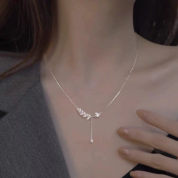 坠链均足银 麦穗岁岁平安S999纯银项链轻奢七夕情人节送女友礼物