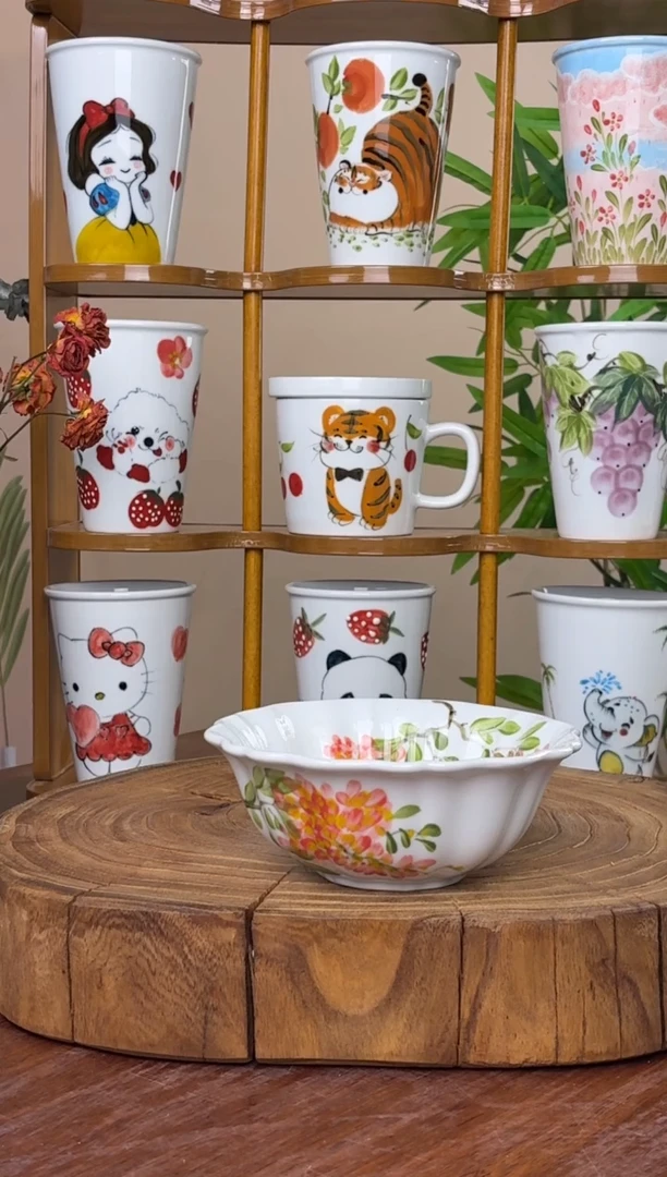 景德镇手绘釉中彩（食品级）花边碗