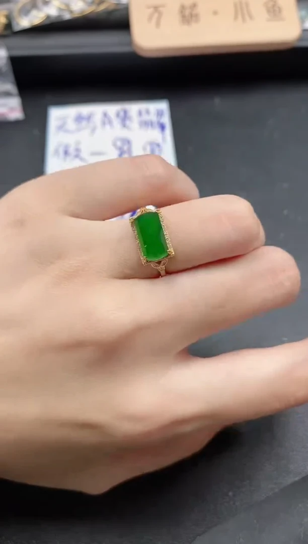 翡翠戒指银S925镶嵌51511