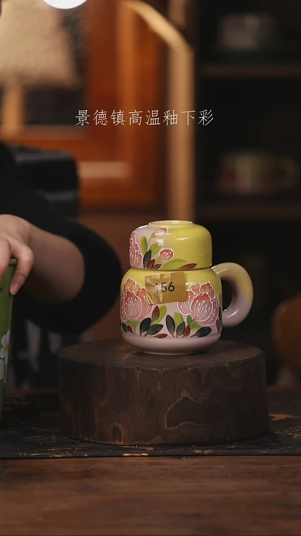 陶瓷景德镇高温釉下手绘陶瓷@L156@