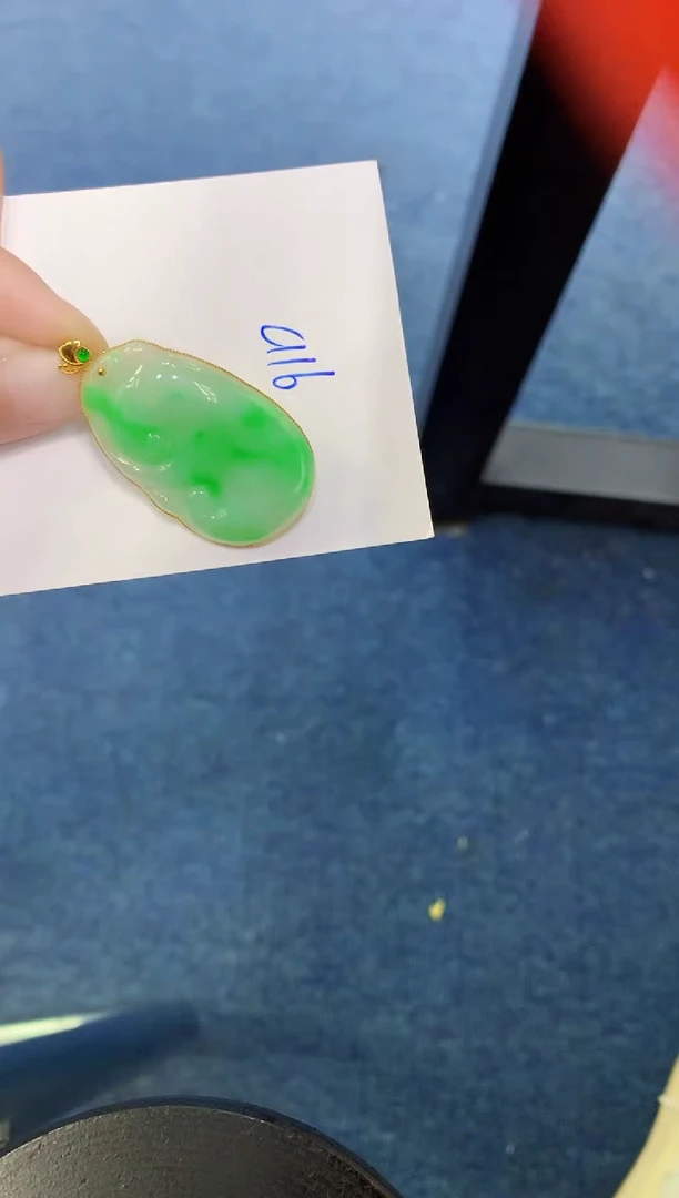 翡翠18K金镶嵌颈饰000000000