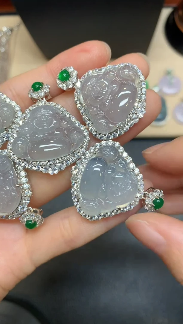 【闪购商品】翡翠颈饰银S925镶嵌佛公【无服务费多样性发其一