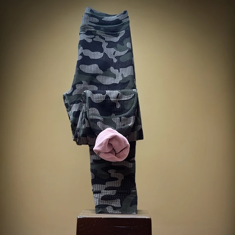 （迷彩裤女）女款束脚加绒加护膝保暖裤修身包身款（不喜欢包身勿拍）