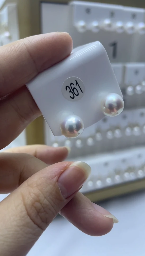 银S925镶嵌耳饰淡水珍珠361