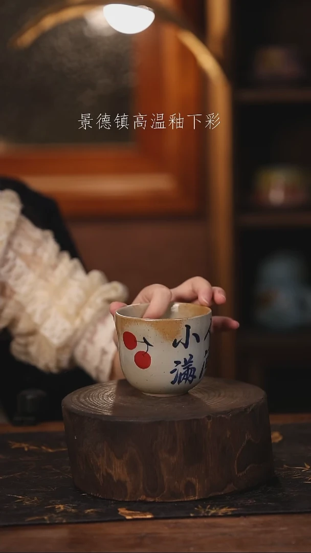 陶瓷景德镇高温釉下手绘陶瓷@L186@