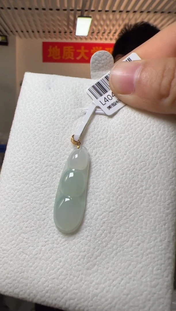 【闪购商品】翡翠吊坠(不含链)18K金镶嵌翡翠福豆多样性发