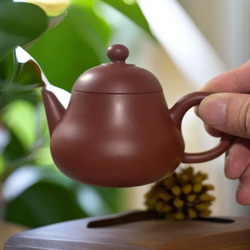 【张景雅梨型壶】潮州原矿大红袍全手拉胚梨型壶容量120cc