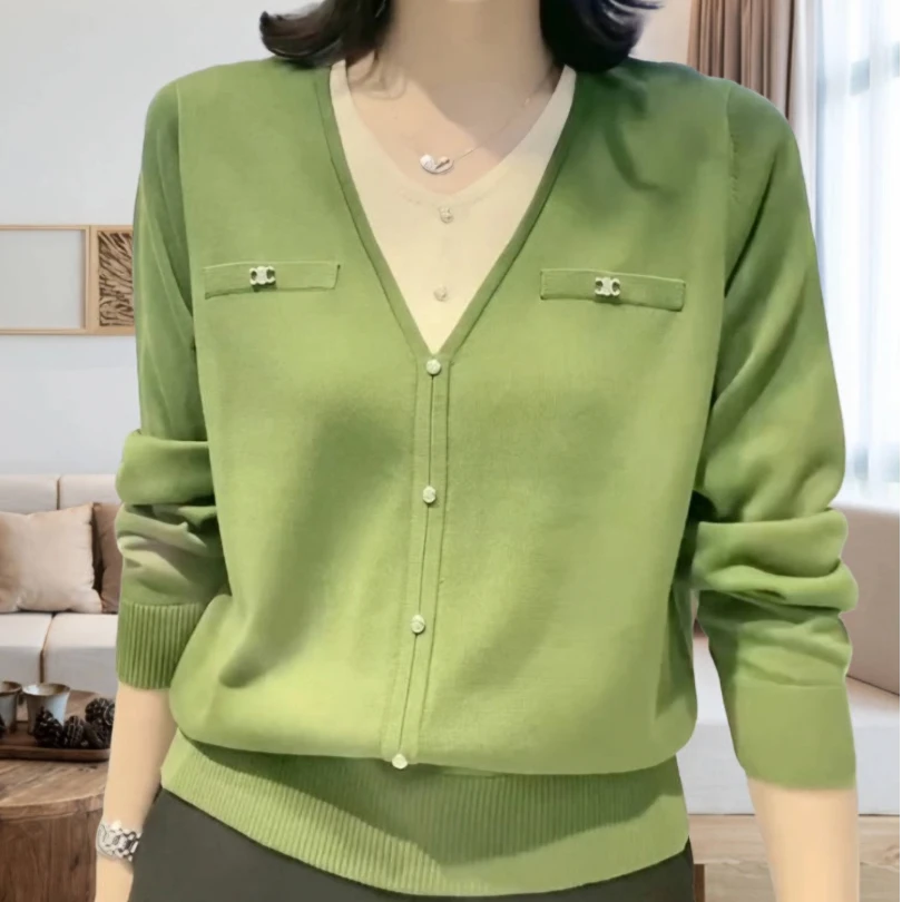 高级感洋气时尚中年遮肉打底衫女2025秋冬新款气质减龄显瘦针织衫