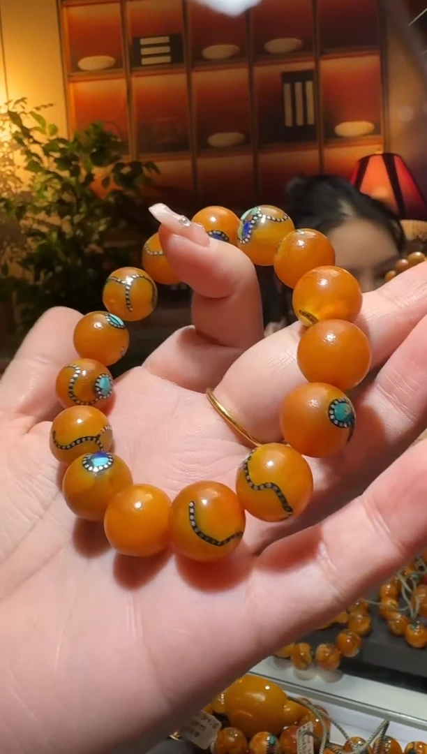 蜜蜡颈饰未镶嵌9423天然蜜蜡珠宝奇石全都保真